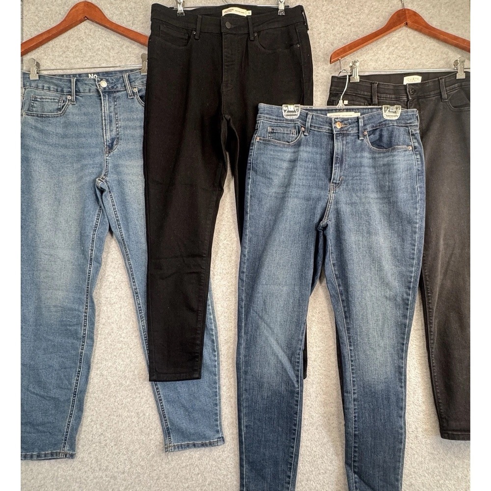 Lot 4 Skinny Jeans Sz 12 Levis No Boundaries Curve Appeal Denim Pants Black Blue